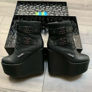 Killstar black platform Sabitha boots size 8.  Barely worn, discontinued style